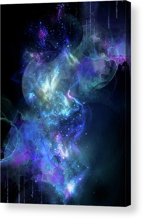 Space Acrylic Print featuring the painting Ferne Welten #1 by Art by Gabriele