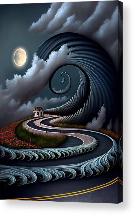 The Surreal Cyclic Sequences Of Weather And Sad Art Acrylic Print featuring the digital art The surreal cyclic sequences of weather and sad by Asar Studios #1 by Celestial Images