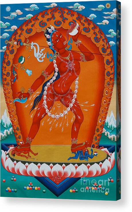 Vajrayogini Acrylic Print featuring the painting Vajrayogini #1 by Sergey Noskov