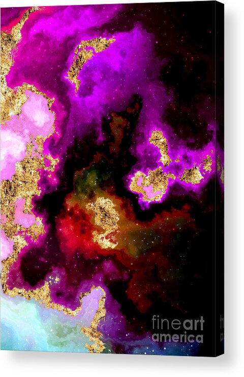 Holyrockarts Acrylic Print featuring the mixed media 100 Starry Nebulas in Space Abstract Digital Painting 008 by Holy Rock Design