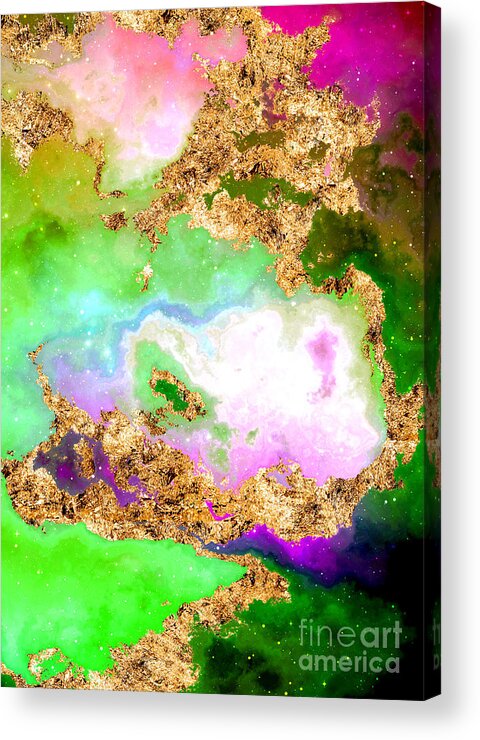 Holyrockarts Acrylic Print featuring the mixed media 100 Starry Nebulas in Space Abstract Digital Painting 010 by Holy Rock Design