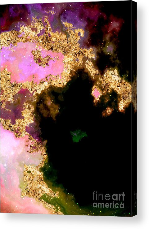 Holyrockarts Acrylic Print featuring the mixed media 100 Starry Nebulas in Space Abstract Digital Painting 012 by Holy Rock Design
