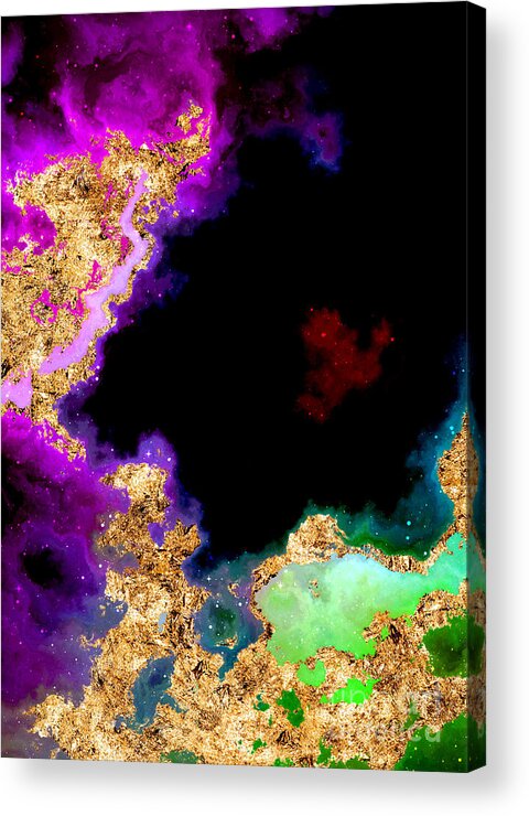 Holyrockarts Acrylic Print featuring the mixed media 100 Starry Nebulas in Space Abstract Digital Painting 038 by Holy Rock Design