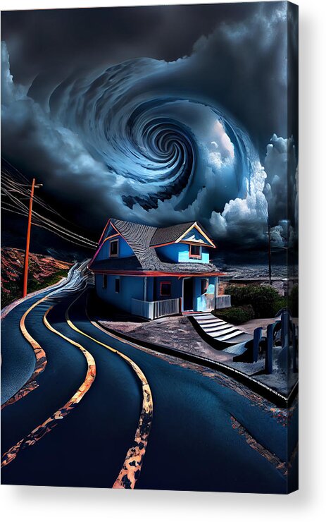The Surreal Cyclic Sequences Of Weather And Sad Art Acrylic Print featuring the digital art The surreal cyclic sequences of weather and sad  by Asar Studios #11 by Celestial Images