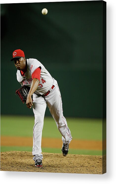 Relief Pitcher Acrylic Print featuring the photograph Aroldis Chapman by Christian Petersen