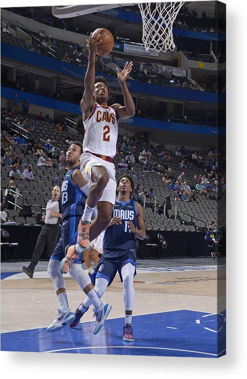 Collin Sexton Acrylic Print featuring the photograph Cleveland Cavaliers v Dallas Mavericks by Glenn James