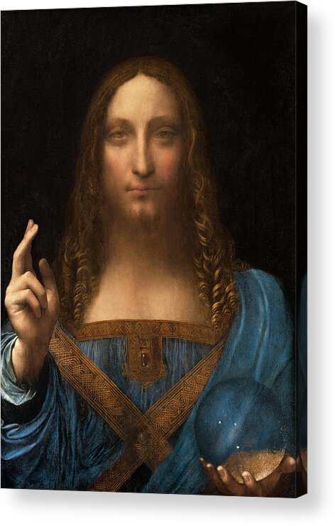 #faatoppicks Acrylic Print featuring the painting Salvator Mundi #2 by Leonardo da Vinci