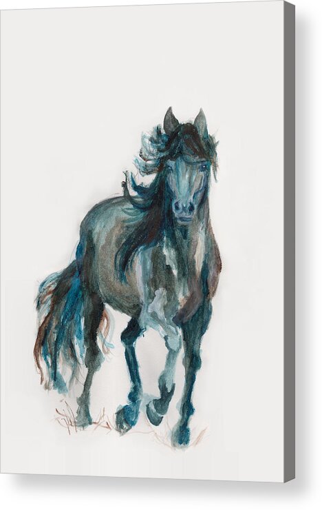 Horse Acrylic Print featuring the painting Stallion #2 by Stephanie Hollingsworth