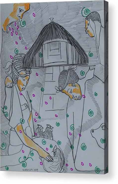 Jesus Acrylic Print featuring the painting Kintu and Nambi New Beginnings #27 by Gloria Ssali