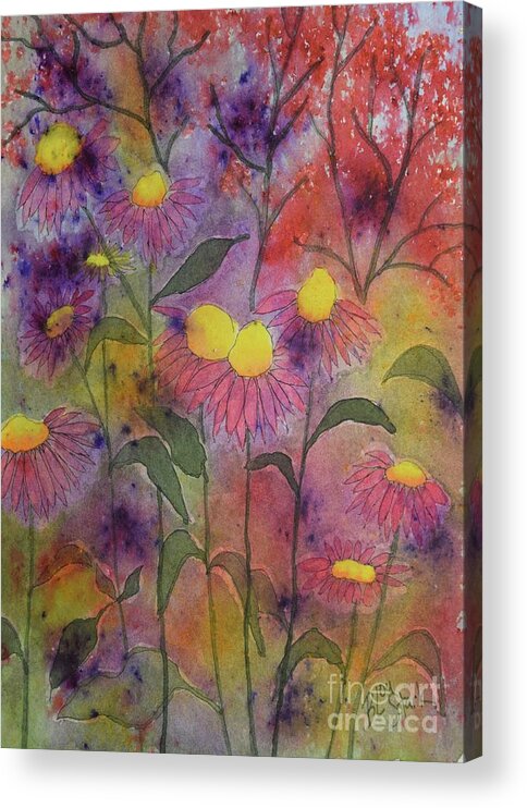 Barrieloustark Acrylic Print featuring the painting #650 Cosmos Surprise #650 by Barrie Stark