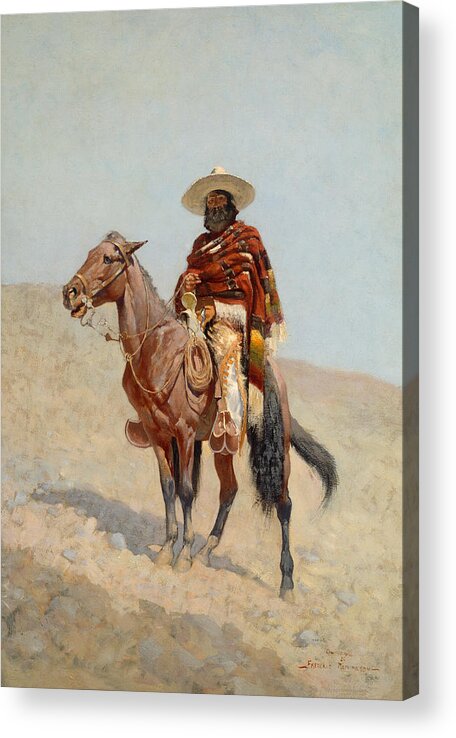 Frederic Remington Acrylic Print featuring the painting A Mexican Vaquero by Frederic Remington by Mango Art