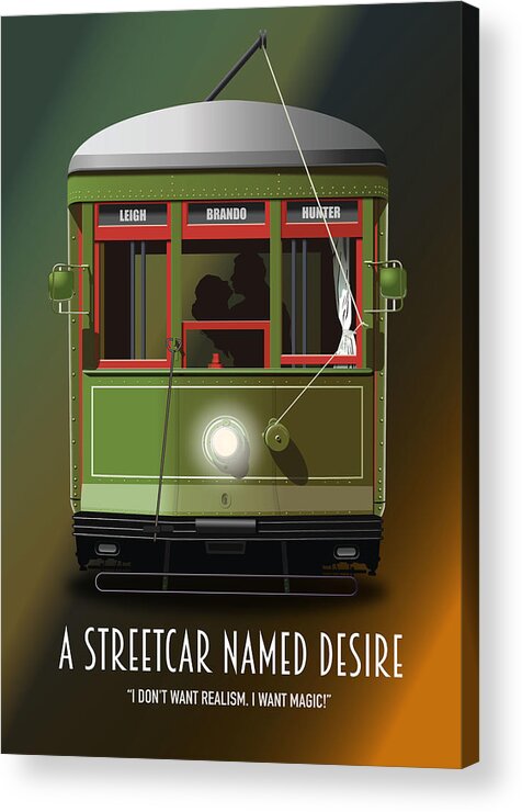 Movie Poster Acrylic Print featuring the digital art A Streetcar Named Desire - Alternative Movie Poster by Movie Poster Boy