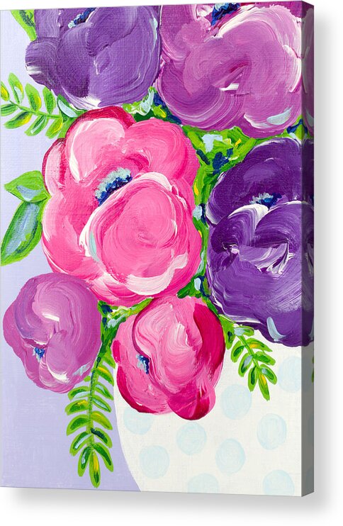 Purple Acrylic Print featuring the painting A Touch of Lavender by Beth Ann Scott