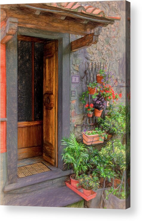Tuscany Acrylic Print featuring the photograph A Warm Tuscan Welcome by Marcy Wielfaert