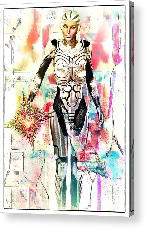 Cyborg Acrylic Print featuring the digital art A1 Model 2030 by Shadowlea Is