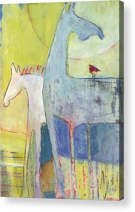 Pony Acrylic Print featuring the painting Abstract Pony No 3 by Shelli Walters
