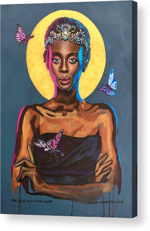  Acrylic Print featuring the painting Afblue by Clayton Singleton
