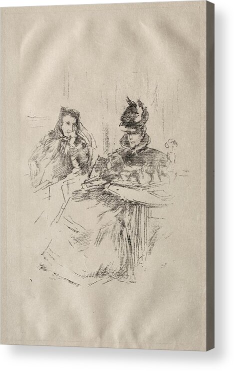 Background Acrylic Print featuring the painting Afternoon Tea, Mrs. Phillips and Mrs. Charles Whibley 1897 James McNeill Whistler by MotionAge Designs