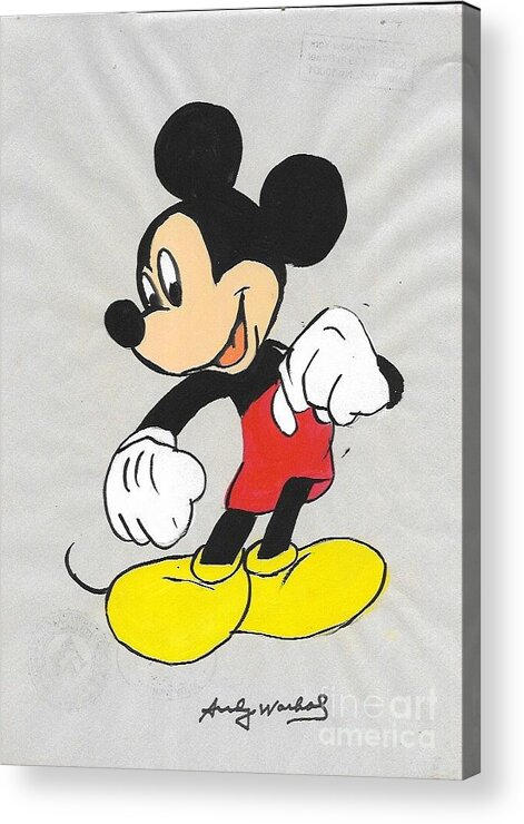 dæmning Positiv tofu Andy Warhol Mickey Mouse Acrylic Print by New York Artist - Fine Art America
