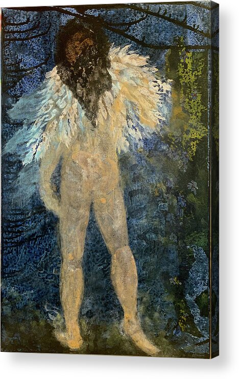 Boy Acrylic Print featuring the painting Angel Boy by Leslie Porter