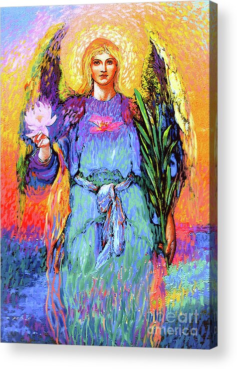 Spiritual Acrylic Print featuring the painting Angel Love by Jane Small