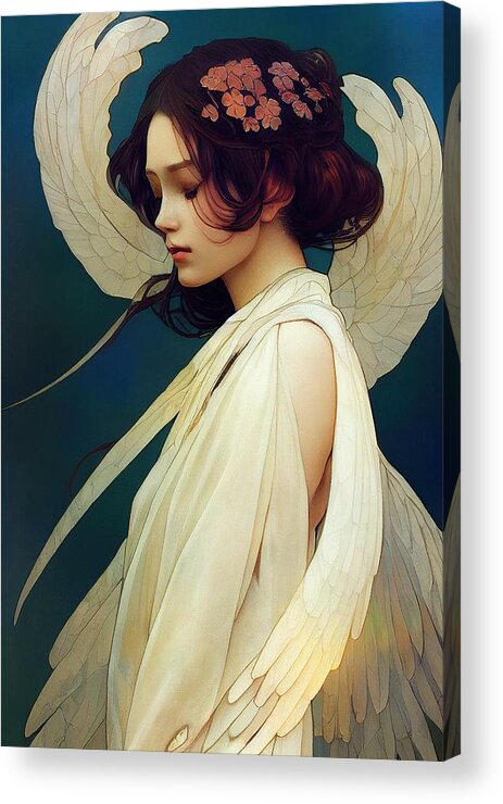 Angel Acrylic Print featuring the digital art Angel by Nickleen Mosher