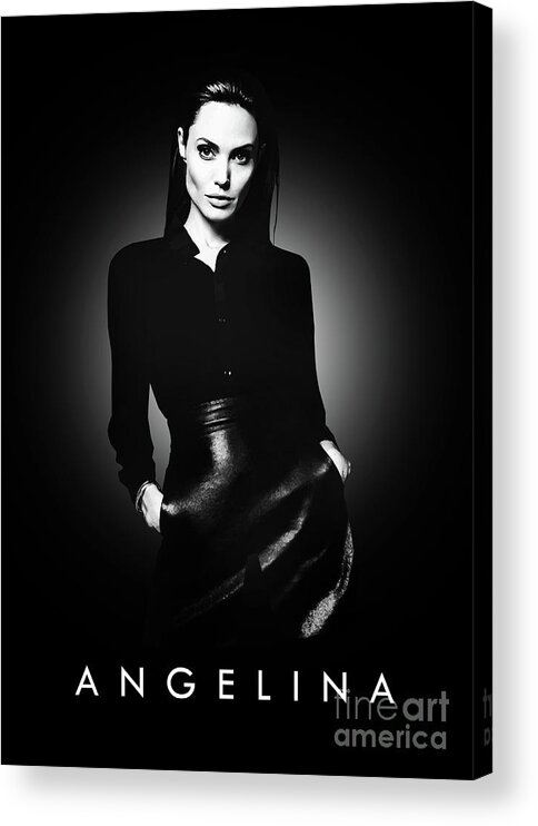 Angelina Jolie Acrylic Print featuring the digital art Angelina Jolie by Bo Kev