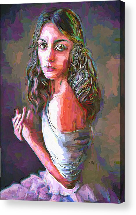 Paint Acrylic Print featuring the painting Anna portrait by Nenad Vasic