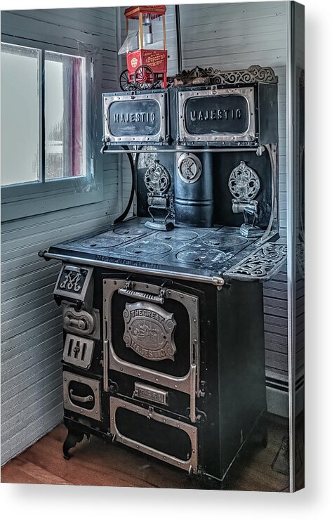 Colorado Acrylic Print featuring the photograph Antique Majestic Stove by Marcy Wielfaert