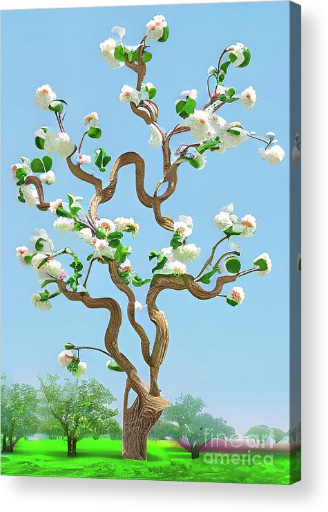 April Acrylic Print featuring the digital art April blooms wall art by Christina Fairhead