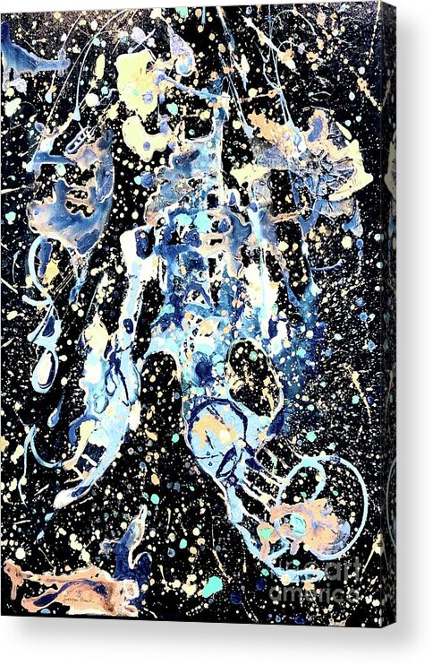 Abstract Acrylic Print featuring the painting Aquatic Journey by Jacqui Hawk