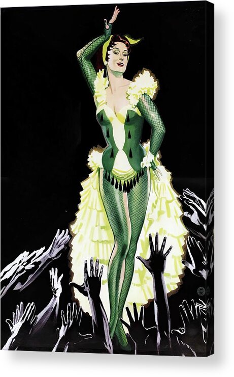 Green Acrylic Print featuring the painting ''At the Green Cockatoo By Night'', 1957, movie poster painting by Movie World Posters