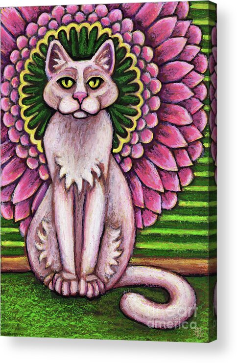 Cat Portrait Acrylic Print featuring the painting Ava. The Hauz Katz. Cat Portrait Painting Series. by Amy E Fraser