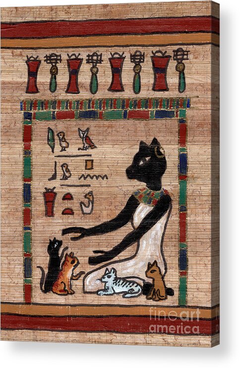 Ancient Egypt Acrylic Print featuring the drawing Bast is in this Place by Pet Serrano