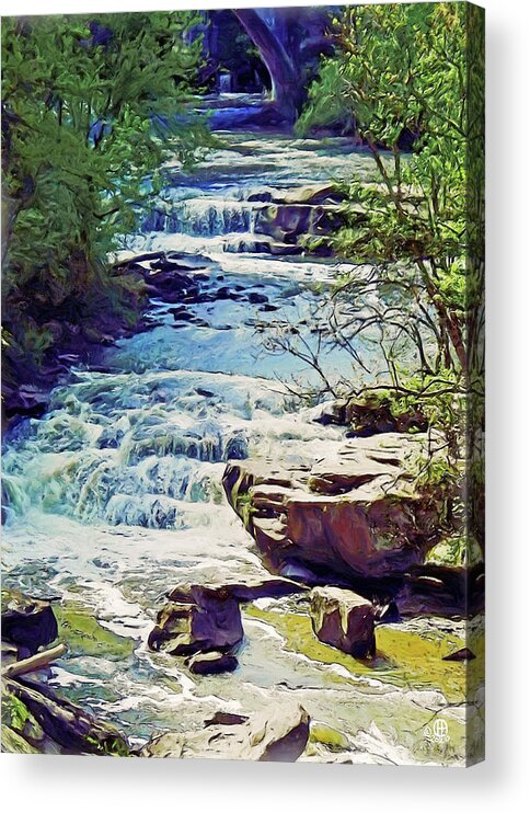 Berea Falls Acrylic Print featuring the digital art Berea Falls 2 by Gary Olsen-Hasek