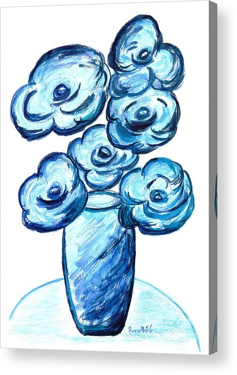 Blue Acrylic Print featuring the painting Blues by Ramona Matei