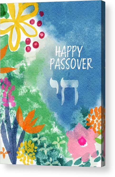 Passover Acrylic Print featuring the mixed media Bold Passover Garden- Art by Linda Woods by Linda Woods