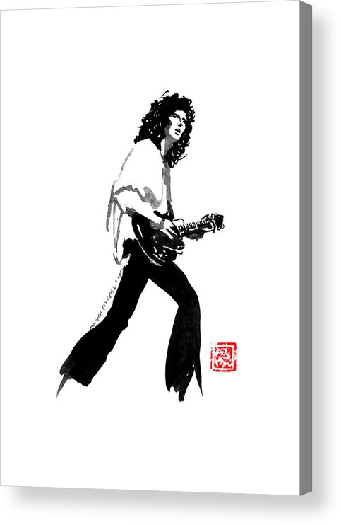 Brian May Acrylic Print featuring the painting Brian May by Pechane Sumie