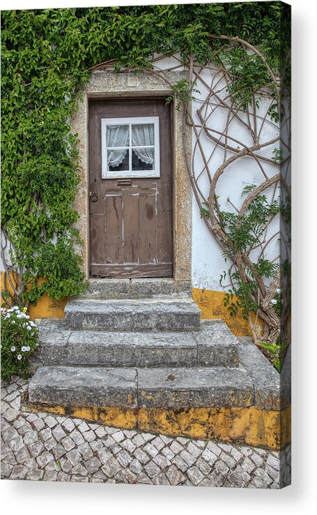 Culture Acrylic Print featuring the photograph Brown Door of Medieval Portugal by David Letts