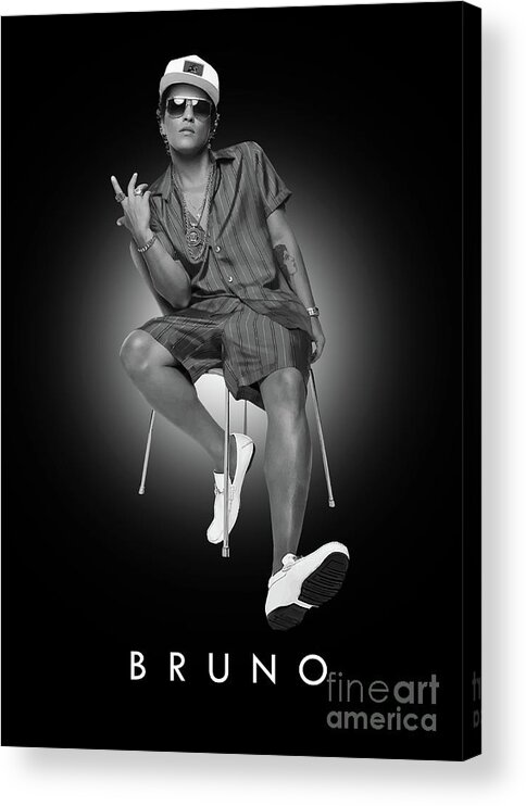 Bruno Mars Acrylic Print featuring the digital art Bruno Mars by Bo Kev