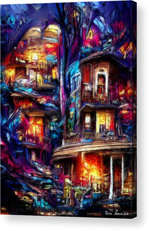  Acrylic Print featuring the digital art Burning Down the House by Rein Nomm