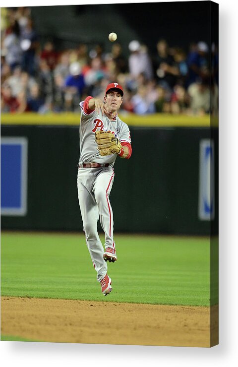 American League Baseball Acrylic Print featuring the photograph Chase Utley by Norm Hall