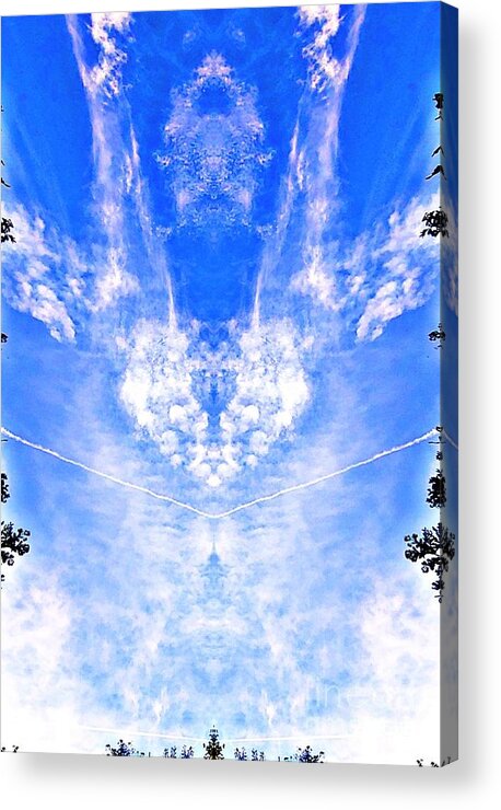 Chemtrail Acrylic Print featuring the photograph Chemtrail Sky by Karen Newell