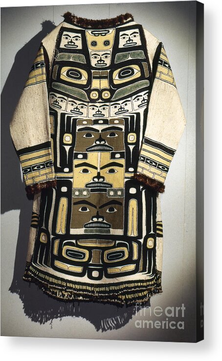Antique Acrylic Print featuring the tapestry - textile Chilkat Tunic by Granger