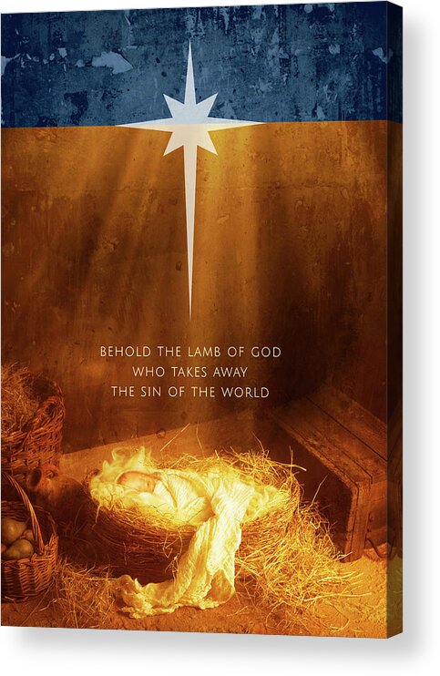 Jesus Acrylic Print featuring the digital art Behold the Lamb of God by Kathryn McBride