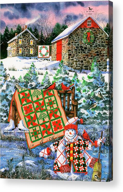Christmas Acrylic Print featuring the painting Christmas Cheer by Diane Phalen