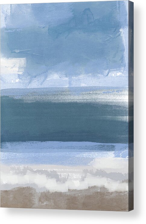 Coastal Acrylic Print featuring the painting Coastal- abstract landscape painting by Linda Woods