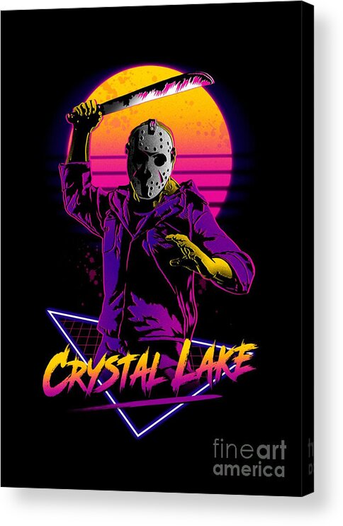 Friday The 13th Acrylic Print featuring the digital art Crystal Lake - Friday The 13th by Isabel Dahl