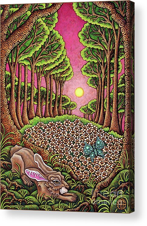 Hare Acrylic Print featuring the painting Daisy Valley Sunrise by Amy E Fraser