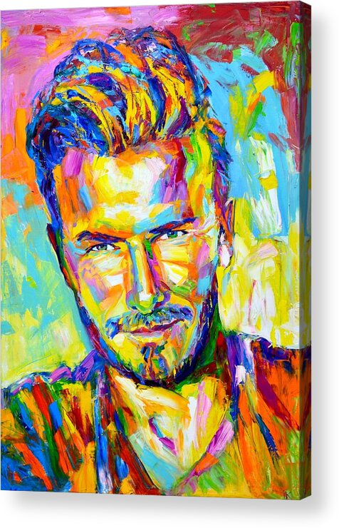 David Robert Joseph Beckham Acrylic Print featuring the painting David Beckham by Iryna Kastsova
